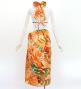 Koshibo Bra Top & Short Pareo / Hawaiian Leaf / Orange / J3259-2