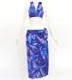 Koshibo Bra Top & Short Pareo / Hawaiian Leaf / Blue / J3259-4