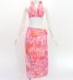 Koshibo Bra Top & Short Pareo / Plumeria Lei / Pink / J3259-5