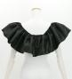 Hula Multi-way Frill Blouse with Shantung / Black / J3261bk