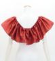 Hula Multi-way Frill Blouse with Shantung / Dark Red 2 / J3261drd2