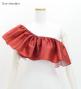 Hula Multi-way Frill Blouse with Shantung / Dark Red 2 / J3261drd2