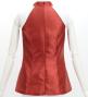 Hula American Armhole Blouse with Shantung / Dark Red 2 / J3263bk