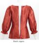 Hula 3/4 Sleeve Blouse with Shantung / Dark Red 2 / J3264drd2