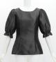 Hula Elbow Sleeve Blouse with Shantung / Black / J3265bk