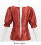 Hula Elbow Sleeve Blouse with Shantung / Dark Red 2 / J3265drd2