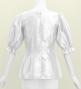 Hula Elbow Sleeve Blouse with Shantung / White / J3265wh