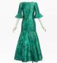Hula Long Dress with Protea Print / Luxury Collection / Green / J3266gr