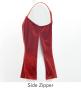 Hula One Shoulder Long Sleeve Blouse with Velvet / Dark Red 2 / J3268drd2