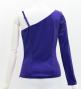 Hula One Shoulder Long Sleeve Blouse with Velvet / Royal Blue / J3268rbl