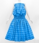 Hula Tube Top & Pa'u Set-Up with Palaka Check Print / Luxury Collection / Blue / J3285bl