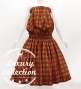 Hula Tube Top & Pa'u Set-Up with Palaka Check Print / Luxury Collection / Brown / J3285br