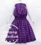 Hula Tube Top & Pa'u Set-Up with Palaka Check Print / Luxury Collection / Deep Purple / J3285dpu