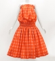 Hula Tube Top & Pa'u Set-Up with Palaka Check Print / Luxury Collection / Orange / J3285or