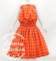 Hula Tube Top & Pa'u Set-Up with Palaka Check Print / Luxury Collection / Orange / J3285or
