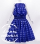 Hula Tube Top & Pa'u Set-Up with Palaka Check Print / Luxury Collection / Royal Blue / J3285rbl