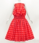 Hula Tube Top & Pa'u Set-Up with Palaka Check Print / Luxury Collection / Red / J3285rd