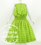 Hula Tube Top & Pa'u Set-Up with Palaka Check Print / Luxury Collection / Yellow Green / J3285yegr