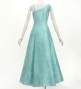 Hula One Shoulder Dress with Hawaiian Leaf / Luxury Collection / Light Blue / J3306lbl