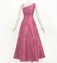 Hula One Shoulder Dress with Hawaiian Leaf / Luxury Collection / Wine / J3306wi