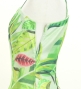 Hula One Shoulder Dress with Leaf / Luxury Collection / Yellow Green / J3307yegr