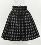 Hula Shantung Pa'u Skirt with Palaka Check Print / Luxury Collection / Black / J3308bk