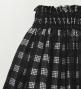 Hula Shantung Pa'u Skirt with Palaka Check Print / Luxury Collection / Black / J3308bk