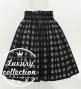 Hula Shantung Pa'u Skirt with Palaka Check Print / Luxury Collection / Black / J3308bk