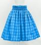 Hula Shantung Pa'u Skirt with Palaka Check Print / Luxury Collection / Blue / J3308bl