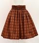 Hula Shantung Pa'u Skirt with Palaka Check Print / Luxury Collection / Brown / J3308br
