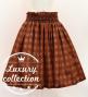 Hula Shantung Pa'u Skirt with Palaka Check Print / Luxury Collection / Brown / J3308br