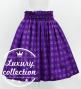 Hula Shantung Pa'u Skirt with Palaka Check Print / Luxury Collection / Deep Purple / J3308dpu