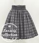 Hula Shantung Pa'u Skirt with Palaka Check Print / Luxury Collection / Gray / J3308gy