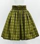Hula Shantung Pa'u Skirt with Palaka Check Print / Luxury Collection / Khaki / J3308ka