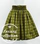 Hula Shantung Pa'u Skirt with Palaka Check Print / Luxury Collection / Khaki / J3308ka