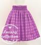 Hula Shantung Pa'u Skirt with Palaka Check Print / Luxury Collection / Lilac / J3308li