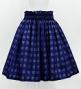 Hula Shantung Pa'u Skirt with Palaka Check Print / Luxury Collection / Navy / J3308nv