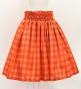 Hula Shantung Pa'u Skirt with Palaka Check Print / Luxury Collection / Orange / J3308or