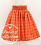 Hula Shantung Pa'u Skirt with Palaka Check Print / Luxury Collection / Orange / J3308or