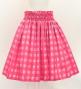 Hula Shantung Pa'u Skirt with Palaka Check Print / Luxury Collection / Pink / J3308pi