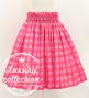 Hula Shantung Pa'u Skirt with Palaka Check Print / Luxury Collection / Pink / J3308pi