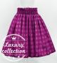 Hula Shantung Pa'u Skirt with Palaka Check Print / Luxury Collection / Purple / J3308pu