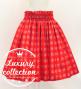 Hula Shantung Pa'u Skirt with Palaka Check Print / Luxury Collection / Red / J3308rd