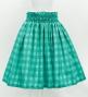 Hula Shantung Pa'u Skirt with Palaka Check Print / Luxury Collection / Turquoise Blue / J3308tbl