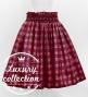 Hula Shantung Pa'u Skirt with Palaka Check Print / Luxury Collection / Wine / J3308wi