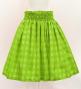 Hula Shantung Pa'u Skirt with Palaka Check Print / Luxury Collection / Yellow Green / J3308yegr