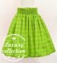 Hula Shantung Pa'u Skirt with Palaka Check Print / Luxury Collection / Yellow Green / J3308yegr