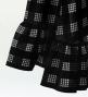 Hula Long Frill Shantung Circular Skirt with Palaka Check Print / Black / J3309bk