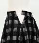 Hula Long Frill Shantung Circular Skirt with Palaka Check Print / Black / J3309bk