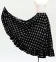 Hula Long Frill Shantung Circular Skirt with Palaka Check Print / Black / J3309bk